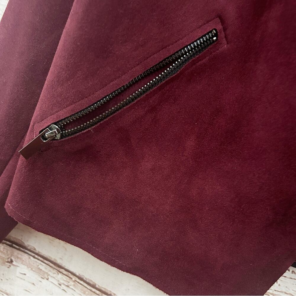 KUT FROM THE KLOTH Maroon Draped Moto Jacket Size S - Picture 4 of 8